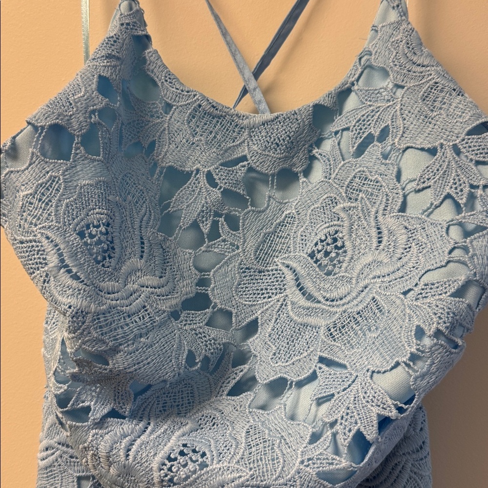 NWT Beautiful Blue Lace Floral Dress by Hyfve